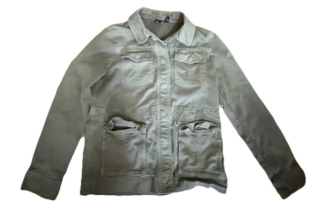 Eileen Fisher THE FISHER PROJECT Woman’s Green Denim Cotton Blend Jacket XXS